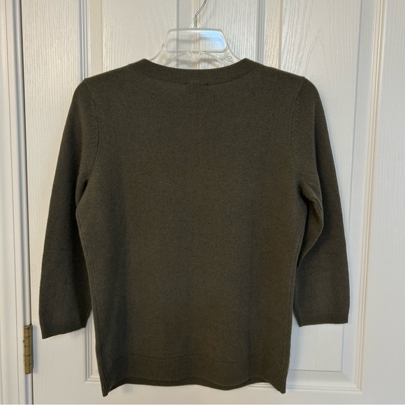 Talbots AUDREY CASHMERE SWEATER in BURNT OLIVE Size MP - Picture 7 of 7